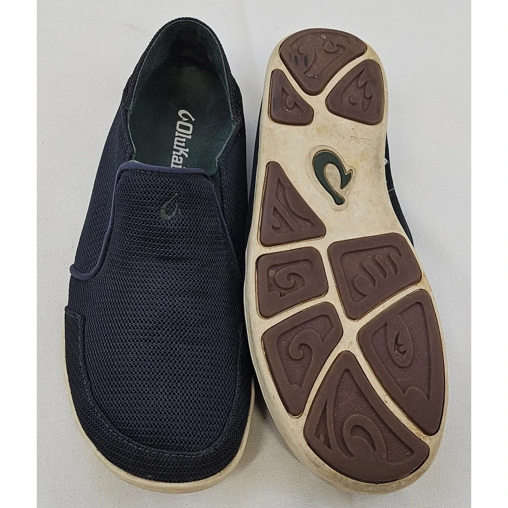 OluKai Nohea Mesh Mens 9 Dark Blue Slip On‎ Shoes 10188-DGDG Casual